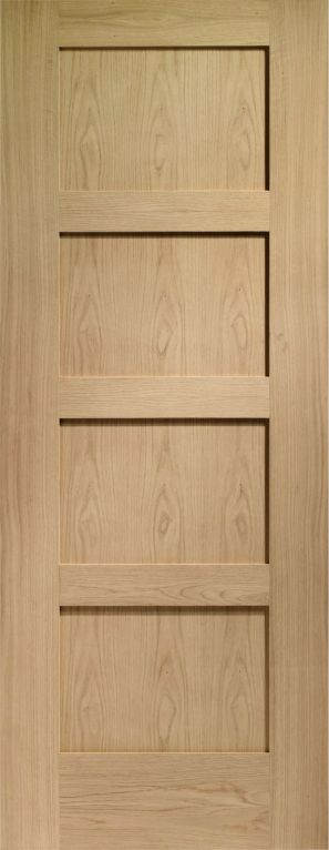 Shaker Unfinished 4 Panel Oak Internal Door 